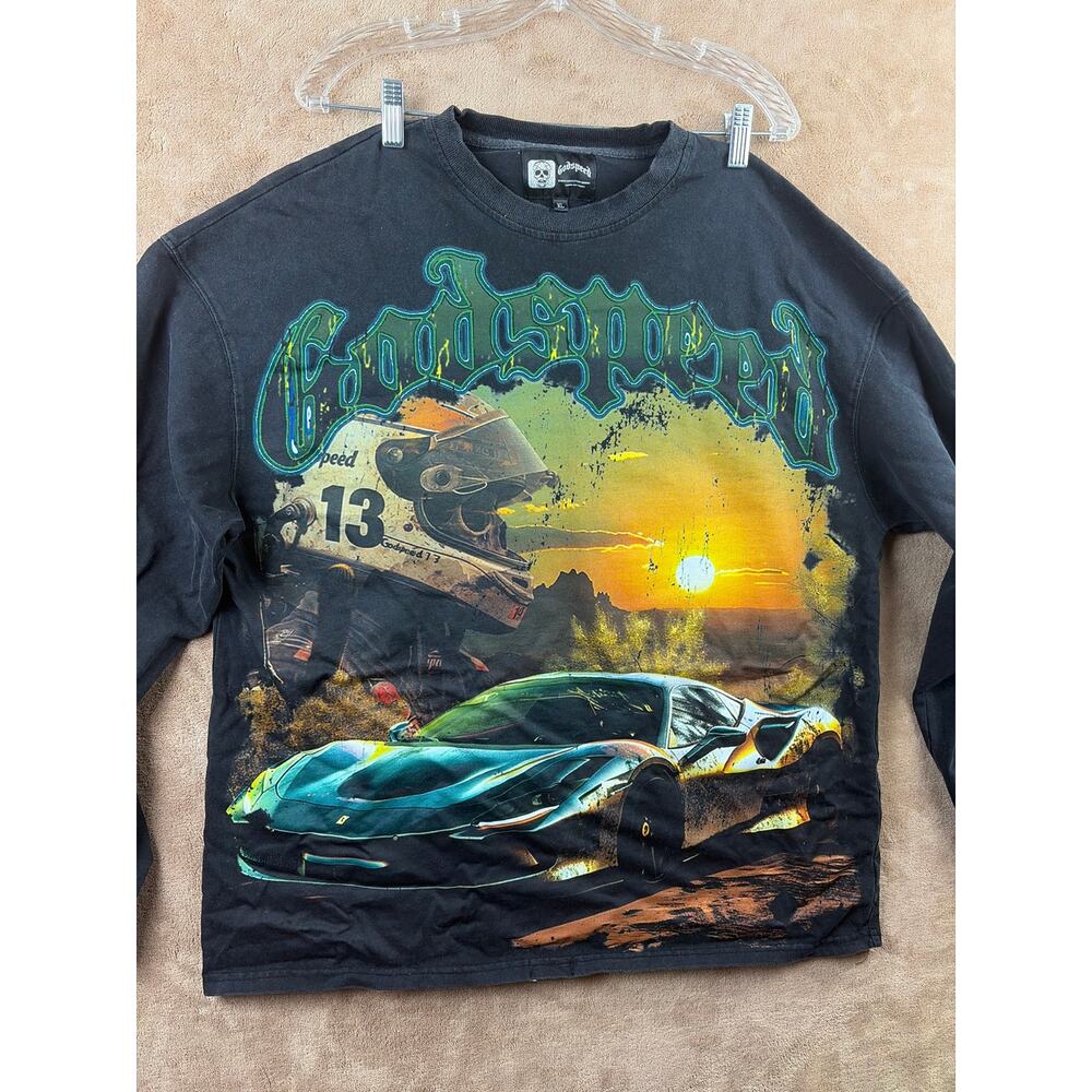 Godspeed Sunset Drift Long Sleeve Tee T-Shirt Black Wash XL Limited Edition